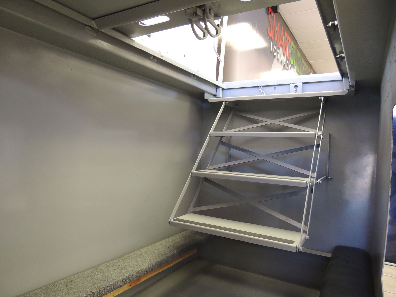 Interior of an extra-large storm shelter near Edmond, OK