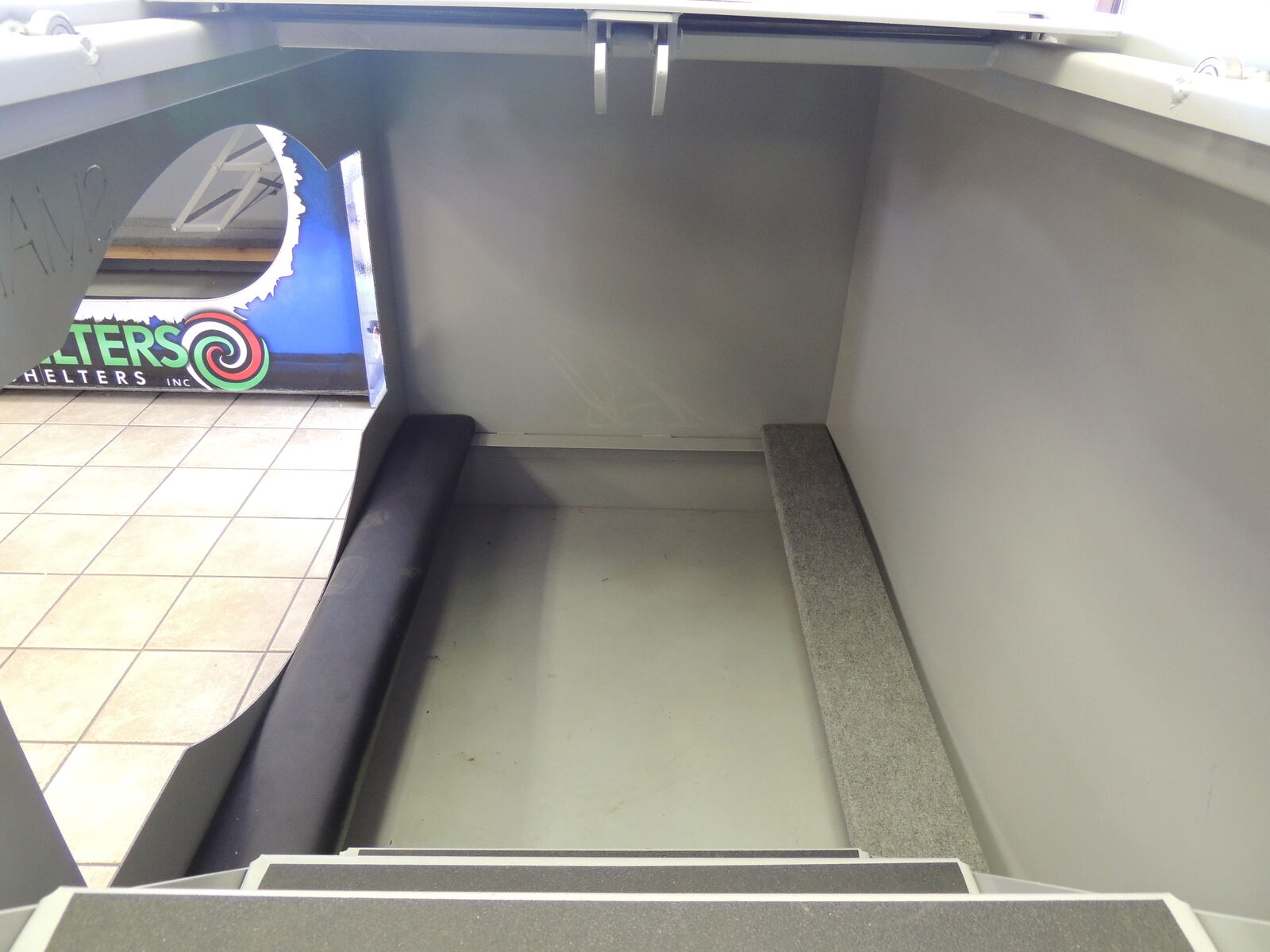 Interior view of a Smart Shelters storm shelter in Oklahoma City, OK